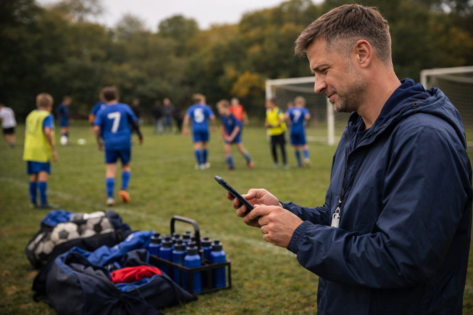 Coach uses home and away app to update stats